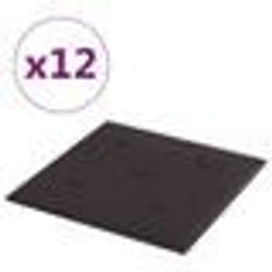 vidaXL Panneaux muraux 12 pcs Noir 30x30 cm Similicuir 1,08 m²