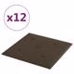 vidaXL Panneaux muraux 12 pcs Marron 30x30 cm Similicuir 1,08 m²