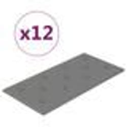 vidaXL Panneaux muraux 12 pcs Gris 60x30 cm Similicuir 2,16 m²