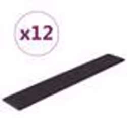 vidaXL Panneaux muraux 12 pcs Noir 90x15 cm Similicuir 1,62 m²