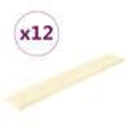 vidaXL Panneaux muraux 12 pcs Crème 90x15 cm Similicuir 1,62 m²