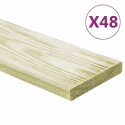 vidaXL Panneaux de terrasse 48 pcs 5,76 m² 1 m Pin massif imprégné