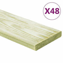 vidaXL Panneaux de terrasse 48 pcs 5,76 m² 1 m Pin massif imprégné