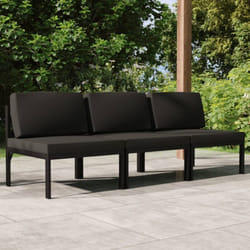 Vidaxl - Canapé de jardin 3 places avec coussins Aluminium Anthracite