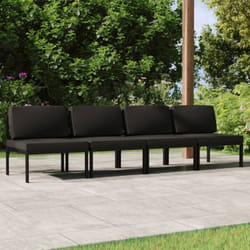 Vidaxl - Canapé de jardin 4 places avec coussins Aluminium Anthracite