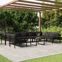 Vidaxl - Salon de jardin 10 pcs avec coussins Aluminium Anthracite