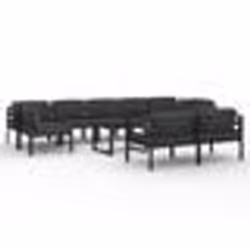 vidaXL Salon de jardin 10 pcs avec coussins Aluminium Anthracite