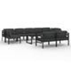vidaXL Salon de jardin 10 pcs avec coussins Aluminium Anthracite