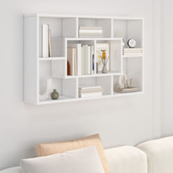 Tagère murale Blanc brillant 85x16x52,5 cm Bois d'ingénierie Vidaxl