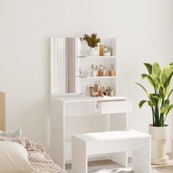 Vidaxl - Coiffeuse avec miroir blanc 74,5x40x141 cm