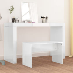 Vidaxl - Tabouret de toilette Blanc brillant70x35x45cm Bois d'ingénierie