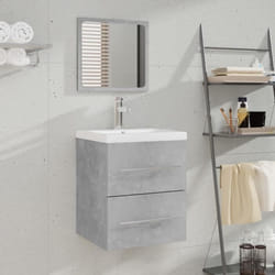 Armoire De Salle De Bain Avec Miroir Gris Béton 41x38,5x48 Cm Vidaxl