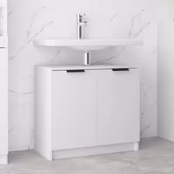 vidaXL Armoire salle de bain Blanc 64,5x33,5x59 cm Bois d'ingénierie - TU