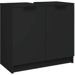 Vidaxl - Armoire de salle de bain Noir 64,5x33,5x59 cm Bois d'ingénierie