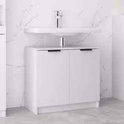 vidaXL Armoire de salle de bain Blanc brillant 64,5x33,5x59 cm - TU