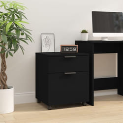 Vidaxl - Classeur mobile avec roues noir 45x38x54 cm bois d'ingénierie