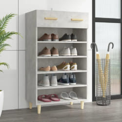 vidaXL Armoire à chaussures Gris béton 60x35x105 cm Bois d'ingénierie - TU