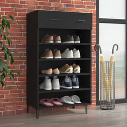 Armoire à chaussures Noir 60x35x105 cm Bois d'ingénierie Vidaxl