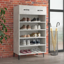 vidaXL Armoire à chaussures Gris béton 60x35x105 cm Bois d'ingénierie