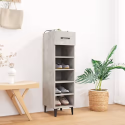 vidaXL Armoire à chaussures Gris béton 30x35x105 cm Bois d'ingénierie - TU