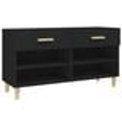 vidaXL Armoire à chaussures Noir 102x35x55 cm Bois d'ingénierie - TU