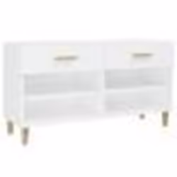 vidaXL Armoire à chaussure Blanc brillant 102x35x55 cm Bois ingénierie
