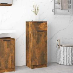 vidaXL Armoire de bain Chêne fumé 32x34x90 cm Bois d'ingénierie - TU