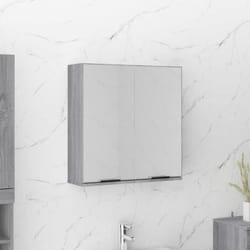 vidaXL Armoire à miroir de salle de bain Sonoma gris 64x20x67 cm - TU