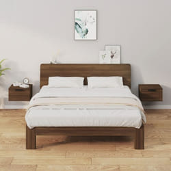 vidaXL Tables de chevet murales 2 pcs Chêne marron 34x30x20 cm