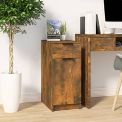 Vidaxl - Armoire de bureau Chêne fumé 33,5x50x75 cm Bois d'ingénierie