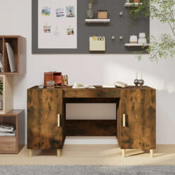 VidaXL Bureau Chêne Fumé