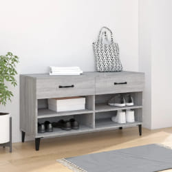 vidaXL Meuble à chaussures Sonoma gris 102x35x55 cm Bois d'ingénierie - TU