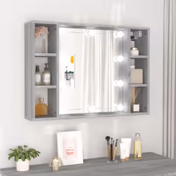 Gardez vos articles de maquillage essentiels organisés et soignés avec cette armoire de miroir tendance avec lumières LED ! M ...