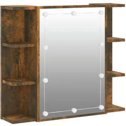 Vidaxl - Armoire à miroir avec led Chêne fumé 70x16,5x60 cm