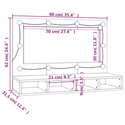 VidaXL 820459 miroir de salle de bain et armoire de rangement pour évier