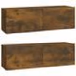 vidaXL Meubles TV muraux 2pcs chêne fumé 100x30x30cm bois d'ingénierie