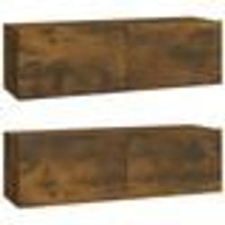vidaXL Meubles TV muraux 2pcs chêne fumé 100x30x30cm bois d'ingénierie