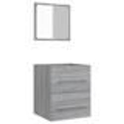 vidaXL Armoire de salle de bain avec miroir Sonoma gris 41x38,5x48 cm