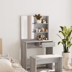 Description générale Cette coiffeuse au design moderne, avec ses lignes droites raffinées et sa forme asymétrique, saura atti ...