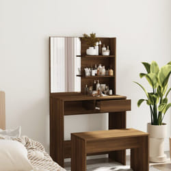 Vidaxl - Coiffeuse avec miroir Chêne marron 74,5x40x141 cm