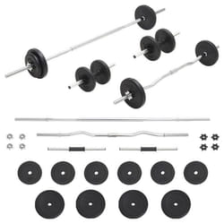 vidaXL Ensemble dhaltères et de barres 30 kg 93588