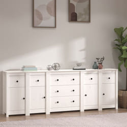 Buffet Blanc 230x35x80 cm Bois massif de pin vidaXL