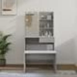 vidaXL Ensemble de coiffeuse avec LED Sonoma gris Bois d'ingénierie - TU