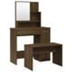 vidaXL Ensemble de coiffeuse Chêne marron 86,5x35x136 cm - TU