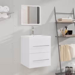 Ce meuble lavabo avec bassin intégré, doté d'un espace de rangement spacieux, est un supplément chic et intemporel à toute sa ...