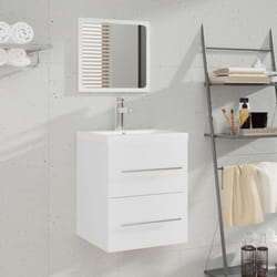 Vidaxl - Meuble lavabo avec bassin intégré Blanc Bois d'ingénierie