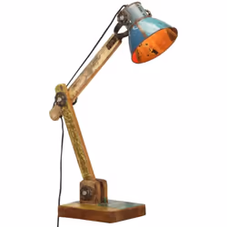 Cette lampe de bureau dotée d'un bras réglable est parfaite pour tout intérieur rural ou industriel. Bois massif de récupérat ...