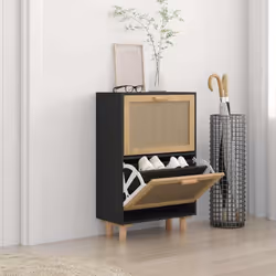Cette armoire à chaussures, au design scandinave, est un excellent meuble pour ranger vos chaussures de manière organisée. El ...