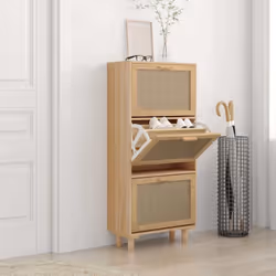 Cette armoire à chaussures, au design scandinave, est un excellent meuble pour ranger vos chaussures de manière organisée. El ...