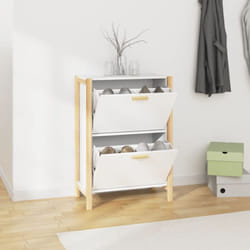 Armoire à chaussures Blanc 57,5x33x80 cm Bois d'ingénierie Vidaxl